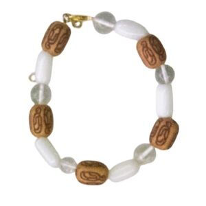 Handcrafted Brown & White Beaded Bracelet